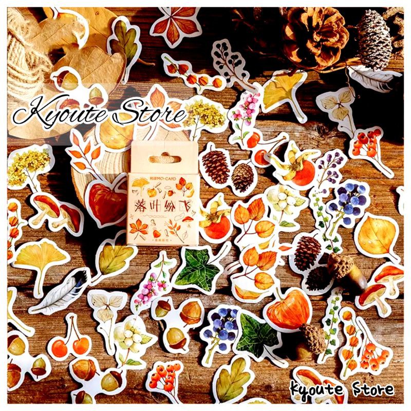 

46 pcs Sticker Dekorasi Autumn Season Leaves Aesthetic Scrapbook Journal Diary DIY Planner