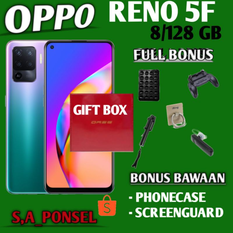 OPPO RENO 5F RAM 8/128 GB GARANSI RESMI OPPO (FREE GIFT BOX OASE)