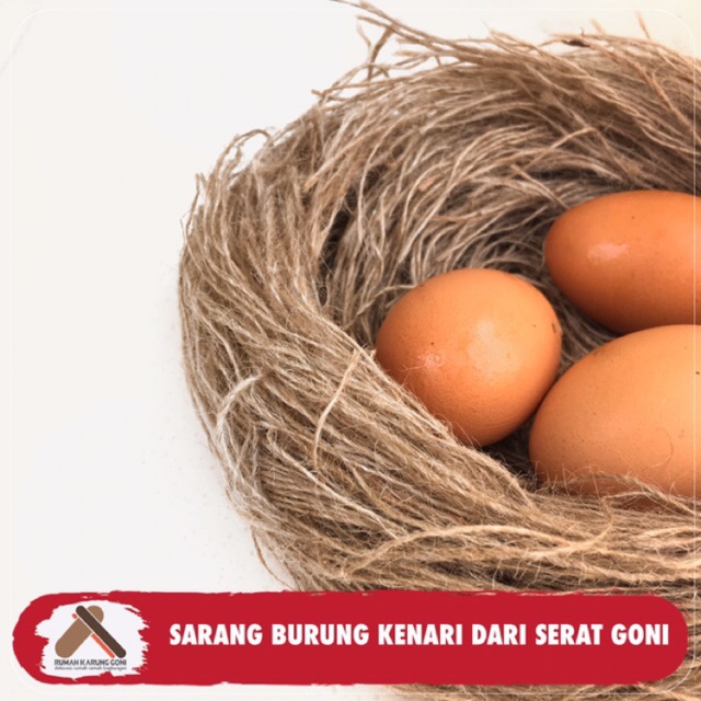 Sarang Burung Kenari Dari Serat Goni 50 Gram - Bukan Serat Nanas Atau Ranting Cemara - Love Bird