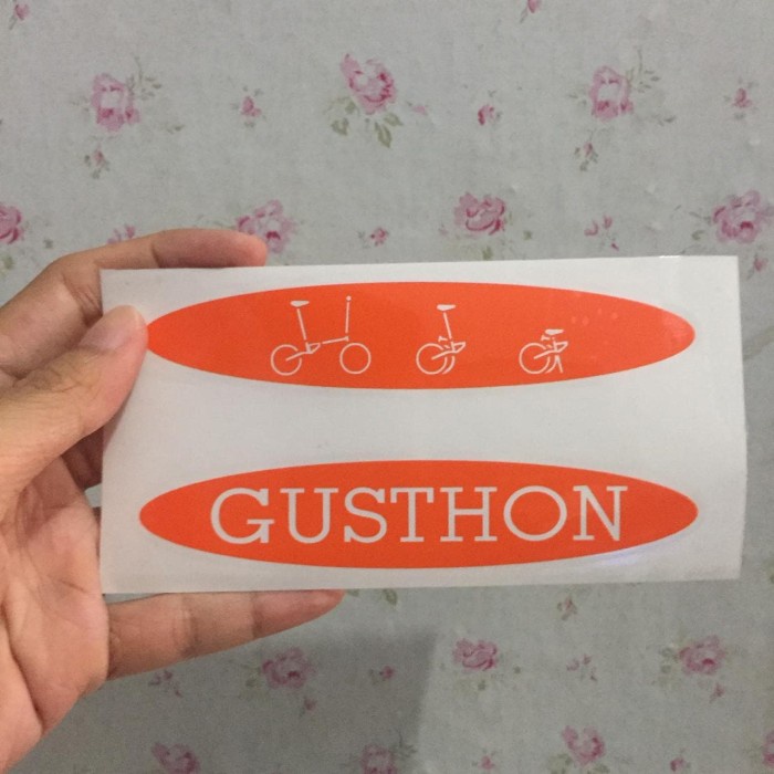 CUTTING STICKER FRAME SEPEDA GUSTHON GUST FNHON OVAL