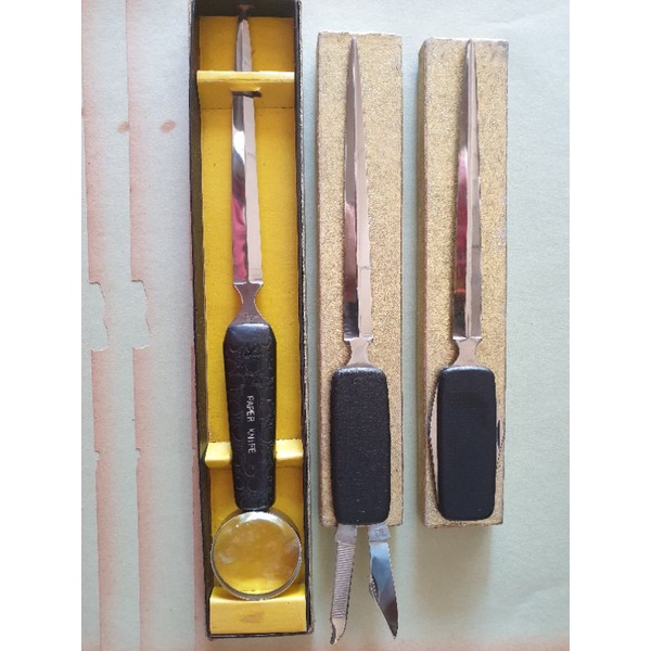 

Alat Pemotong Kertas Amplop surat / Pisau kertas / Paper knives / Pisau Stainless Steel Japan / Barang Antik