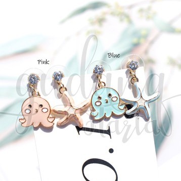 Anting Stud Wanita Octopus Sea Star Earrings Motif Ubur Ubur GH 203439