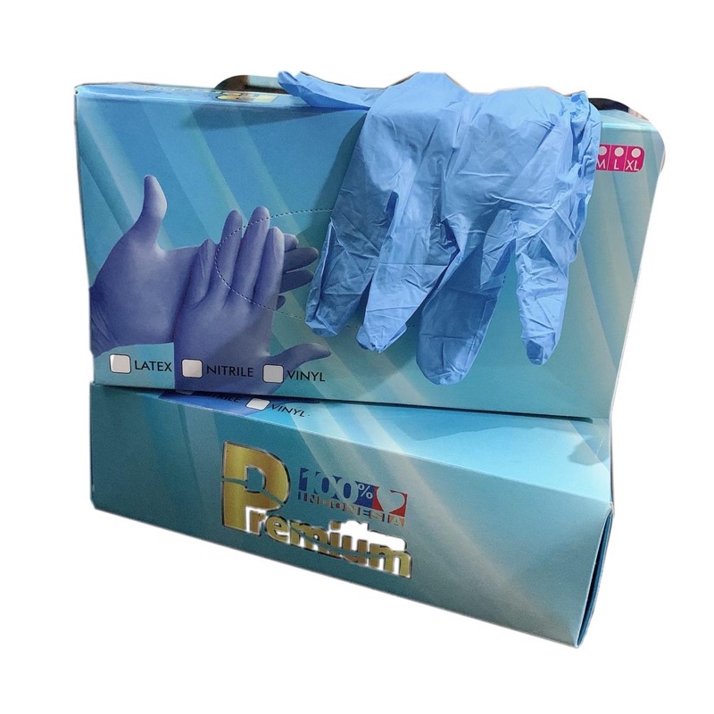 sarung tangan nitrile biru premium glove/nitrile glove