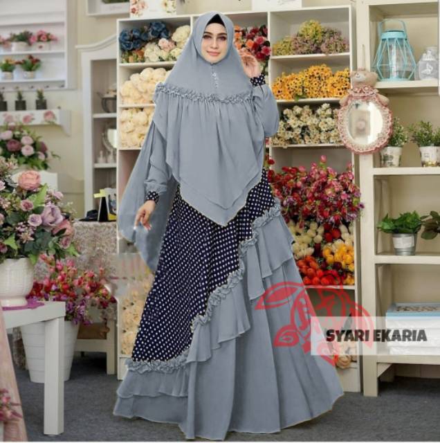 SYARI EKARIA POLKA BANYAK WARNA ( REALPIC GESER FOTO )