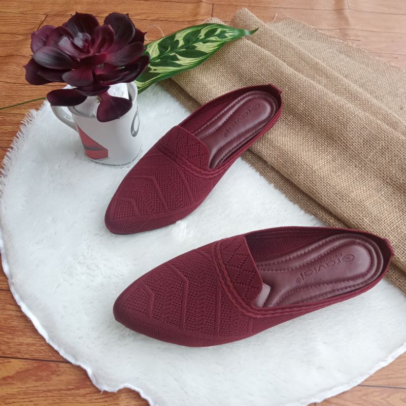 Sendal Terbaru Wanita BALILAH SHOP / Sendal Flat Wanita / Slip On Sendal Mules Wanita ( BAPAU) JEA 89 / SELOP RAJUT IMPORT