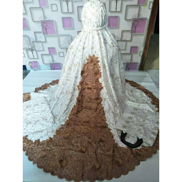 Mukena Sutra paris bordir timbul