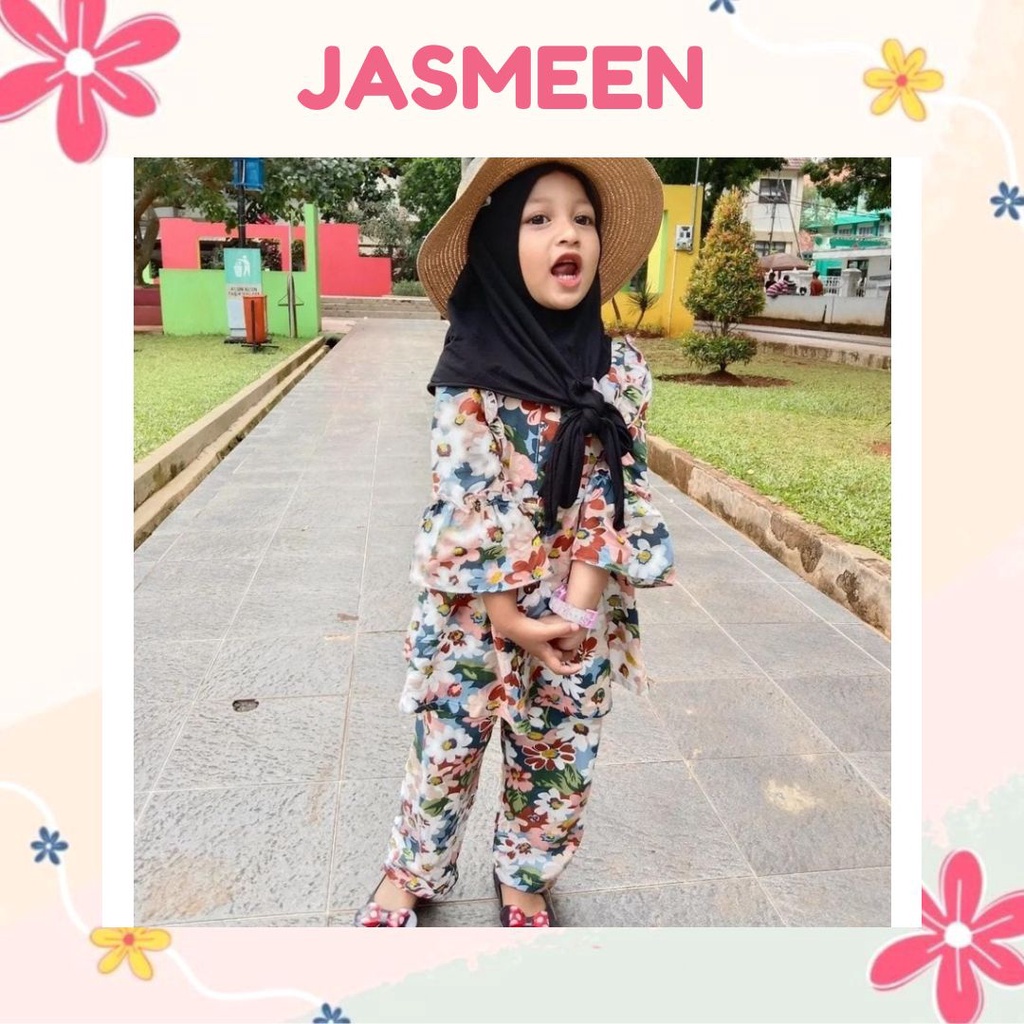 Plazababyku RZ JASMEEN ONE SET setelan bayi motif bunga yang lucu