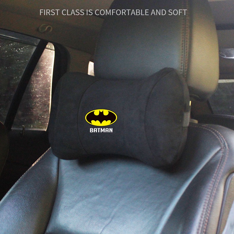 G-club Bantal Leher / Kepala Bahan Memory Foam Motif Batman Untuk Jok Mobil