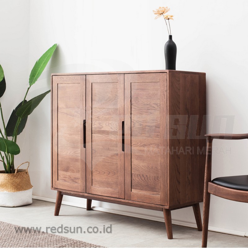 Red Sun Rak  Sepatu Minimalis  Rak  Terbaru Sudut  Natural kayu  Mahoni Solid Furniture Jepara 