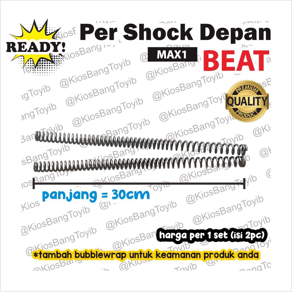 (2pc) Per Ver Shock Skok Depan Honda BEAT (MAX1) Panjang 30cm