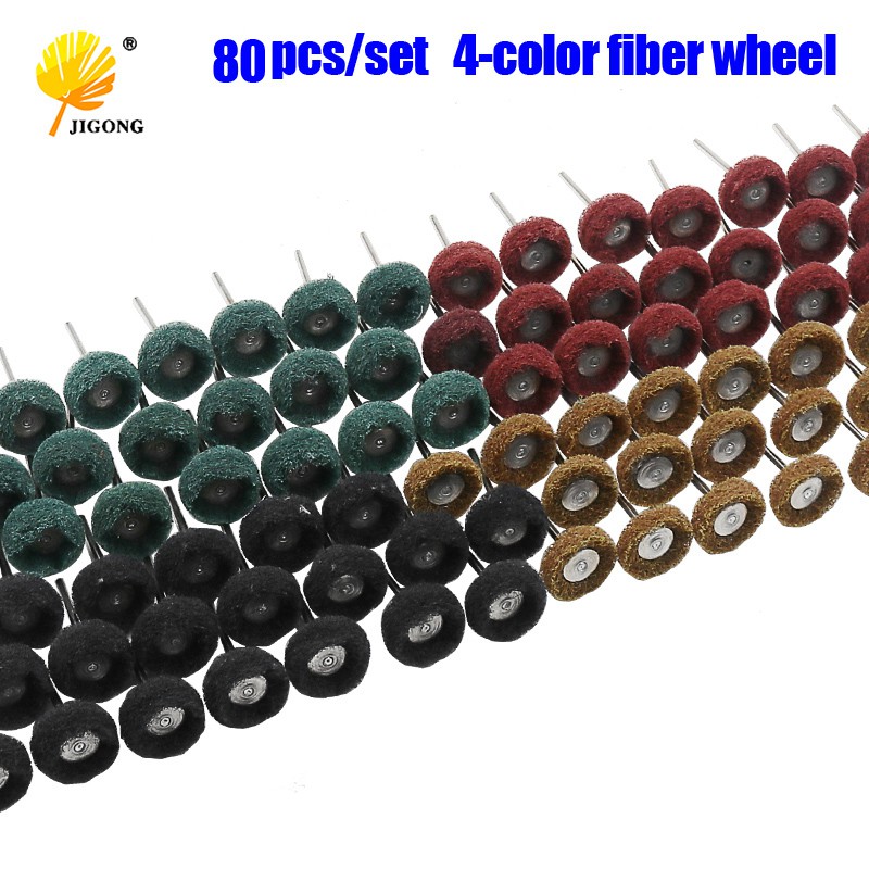 FREE ONGKIR 80pcs/set Mini Brush Scouring Pad Abrasive Wheel Nylon Fiber Grinding Sanding Head