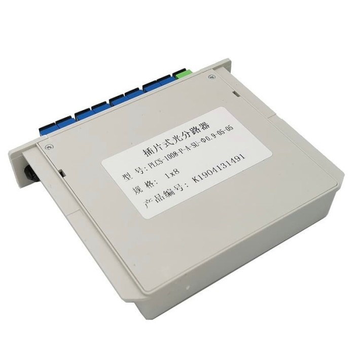 1x8 2 sc UPC / APC Optical Splitter Kaset Fiber Optik PLCS-1008-P-A-SU