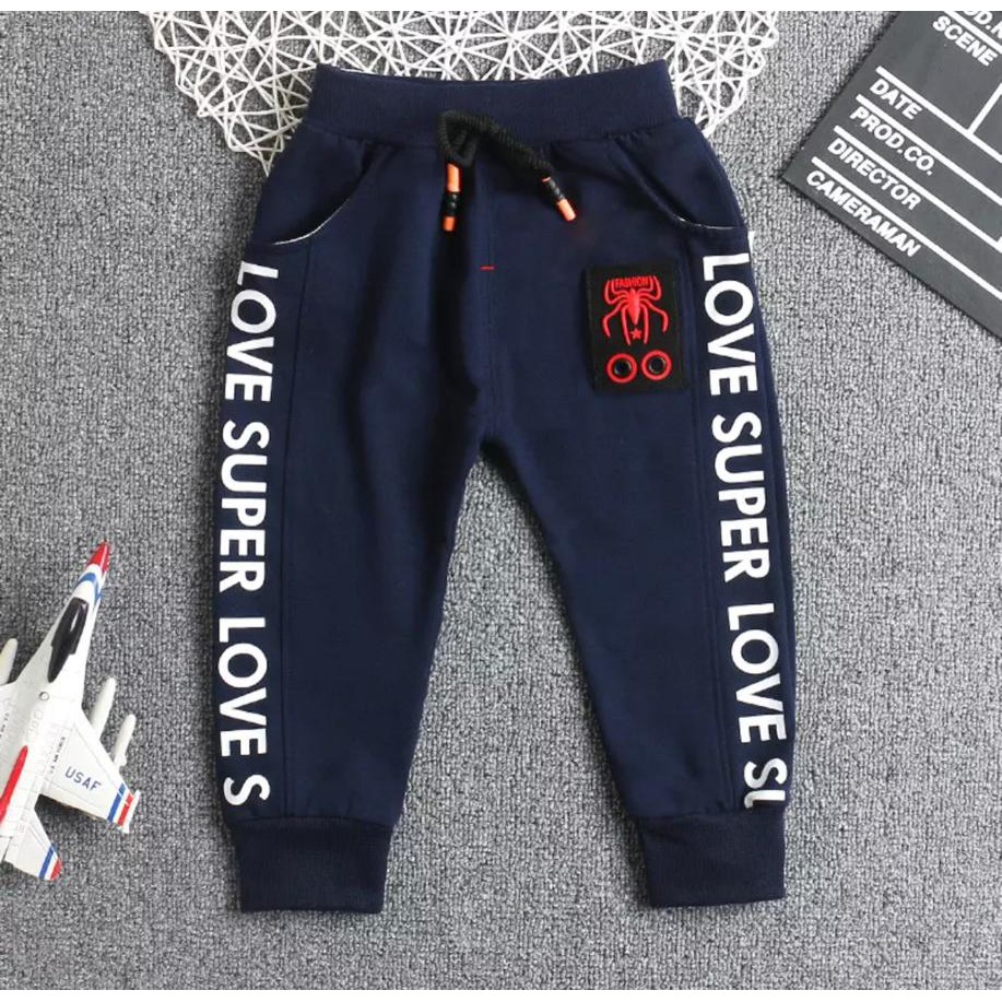 CELANA JOGGER ANAK CELANA ANAK LOVE SUPER ANAK 1-5 TAHUN BAWAHAN ANAK CELANA ANAK LAKI LAKI