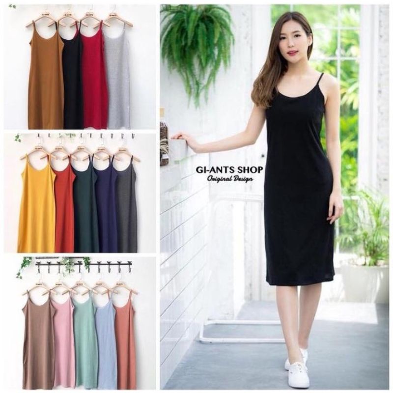 TANK DRESS / DRESS TANK TOP MAXI POLOS SPANDEX SOFT