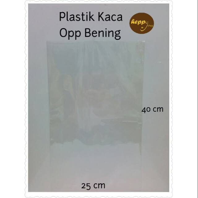 

25 cm x 40 cm Plastik Kaca OPP Bening Polos Plastik Kaca