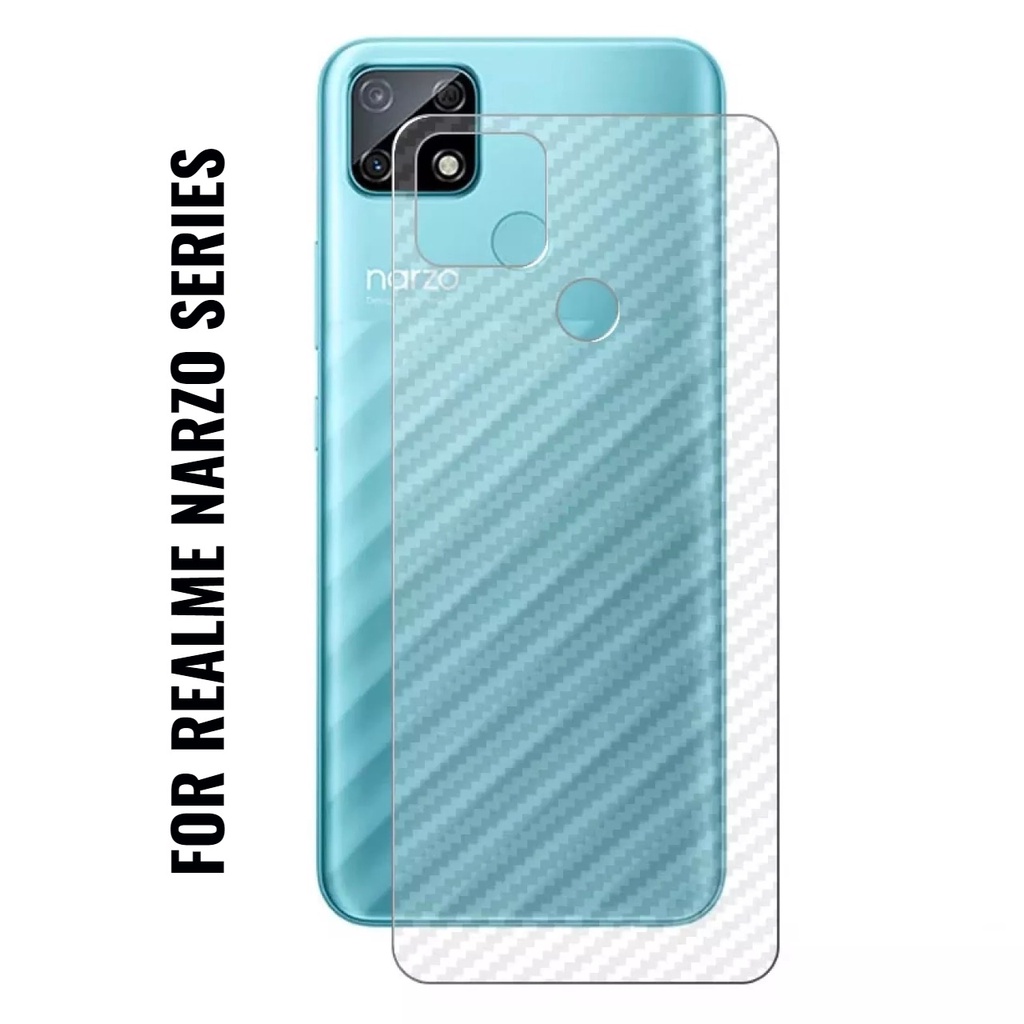 GARSKIN Sticker Carbon Realme Narzo 10 10A 20A 20 30 Pro Skin Carbon Transparan Fiber Protection Back Sticker Carbon