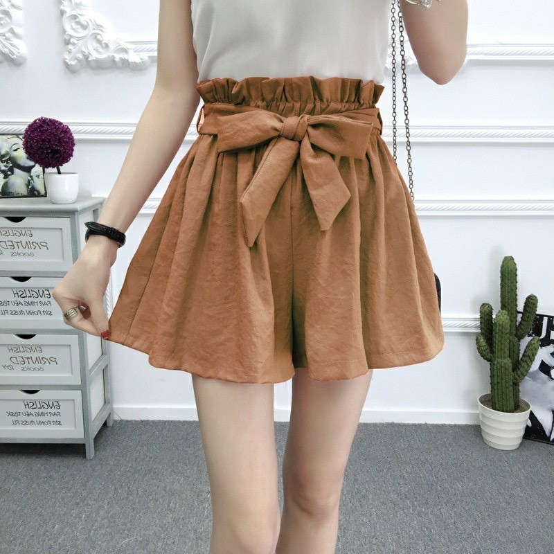 Celana HotPant Ribbon Bahan moscrepe