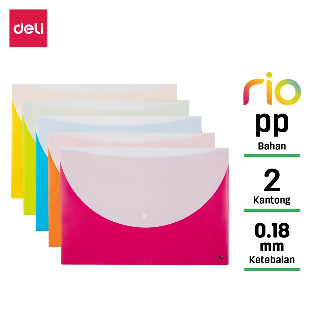 

Deli File Bag Tempat file Seri Rio Sistem pembuka & penutup yang mudah warna cerah (EF10202 EF10302)
