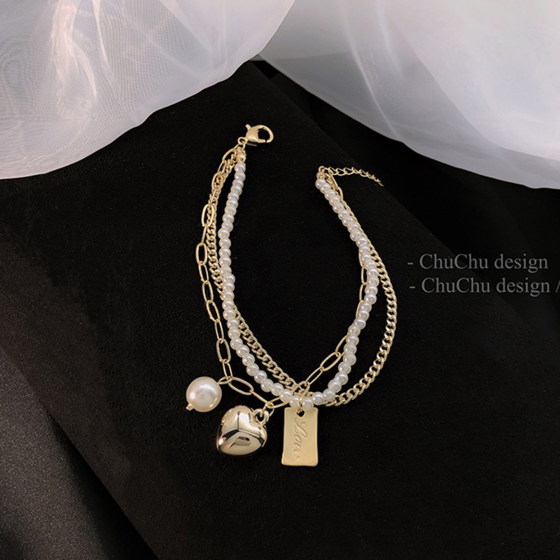 Fashion Bracelet Pearl Love Multilayer Chain