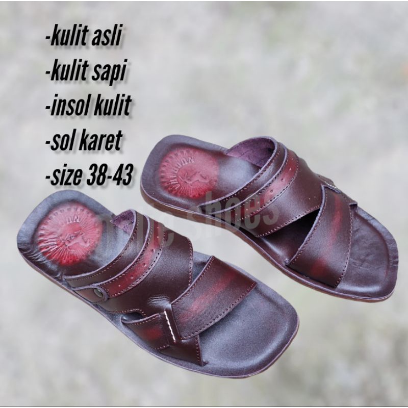 Sandal pria casual kulit asli terbaru