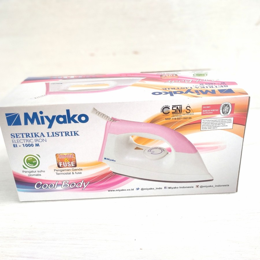 Setrika Miyako EI1000M Dry Iron Anti Lengket EI 1000 M