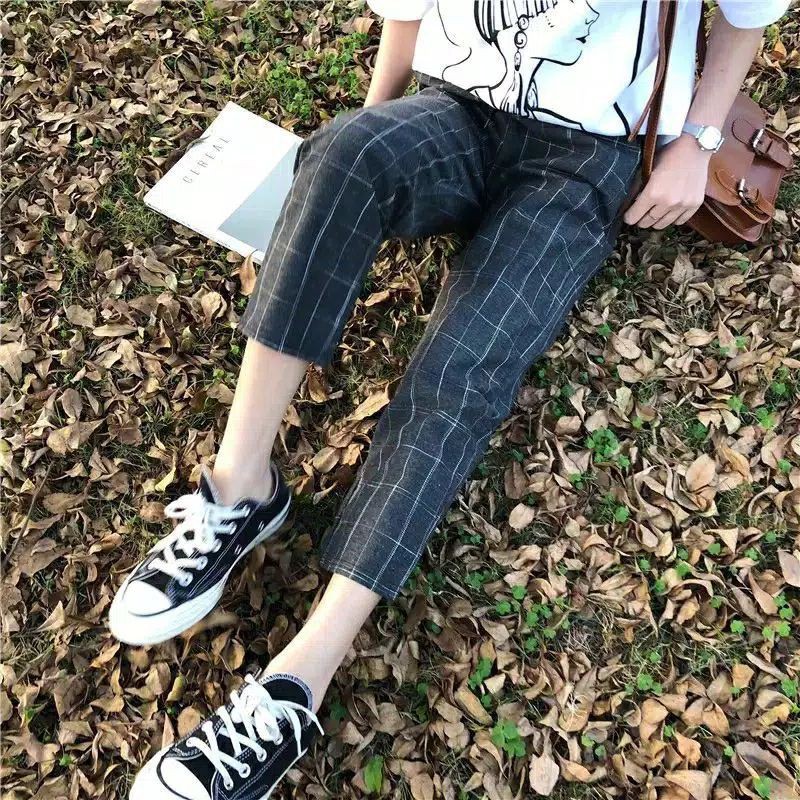 CELANA KOTAK ZARA PANJANG WANITA REMAJA - CELANA TARTAN KOREA- BAGGY PANTS MOTIF KOTAK