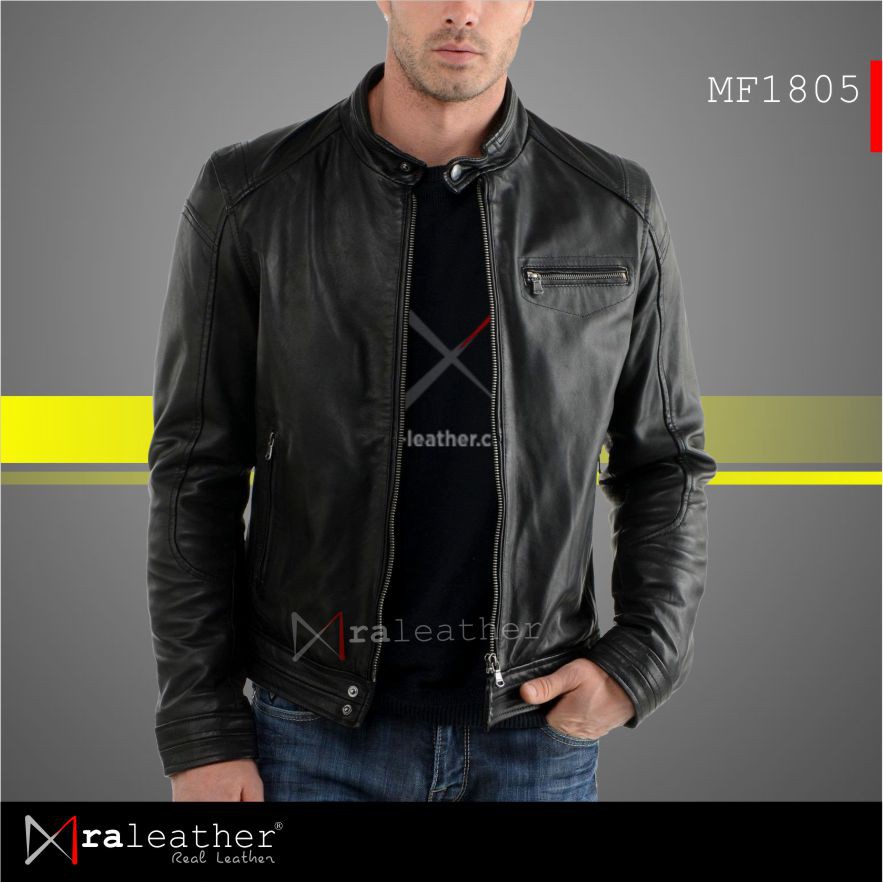 Jaket Kulit Pria RA Leather Original - MF1805 - 100%  Kulit Domba Asli  Garut