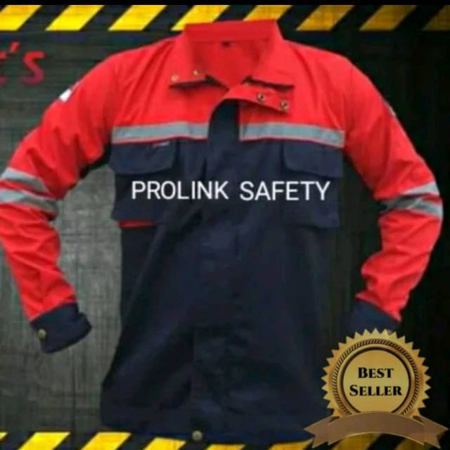 SERAGAM BAJU SAFETY SEMI JAKET RESLETING MERAH DONGKER