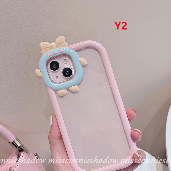 Soft Case Desain Kartun Monster 3D Warna Permen Macaron Untuk IPhone 7 8 Plus 11 12 13 Pro Max XR 7 Plus 8 Plus