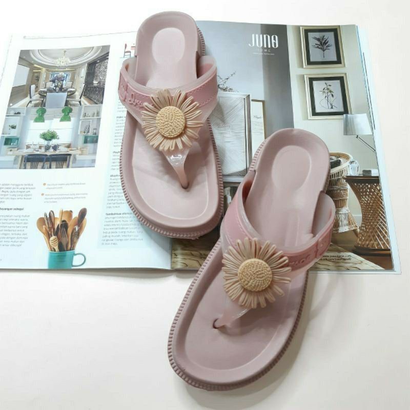 Sandal jepit bunga matahari besar balance 1607-k5