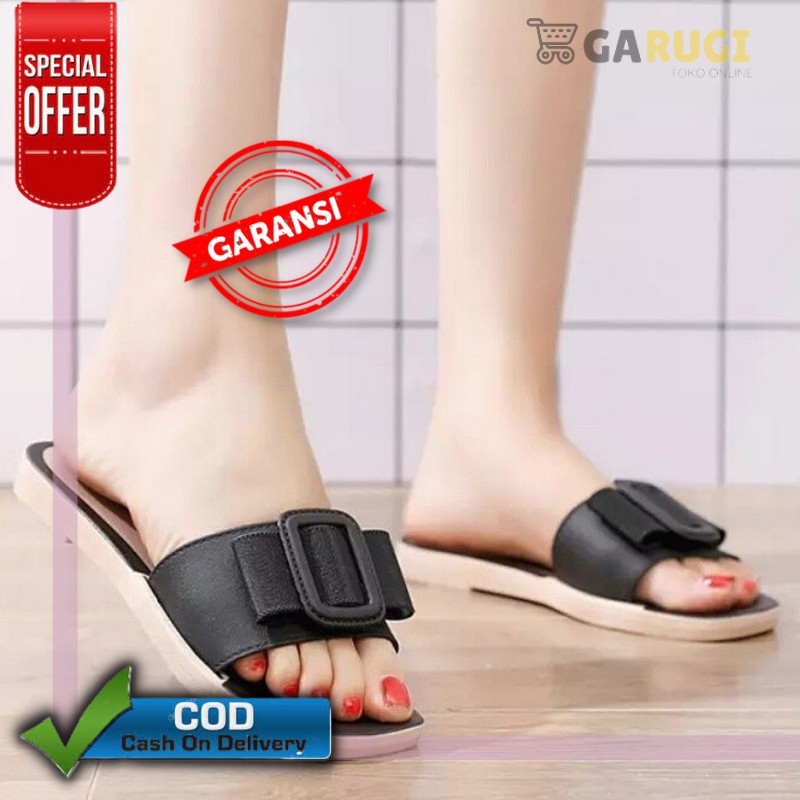 SENDAL TEPLEK KOREA IMPORT CANTIK KEKINIAN WANITA REMAJA CEWEK CEWE SOL ANTI LICIN TERBARU HM62