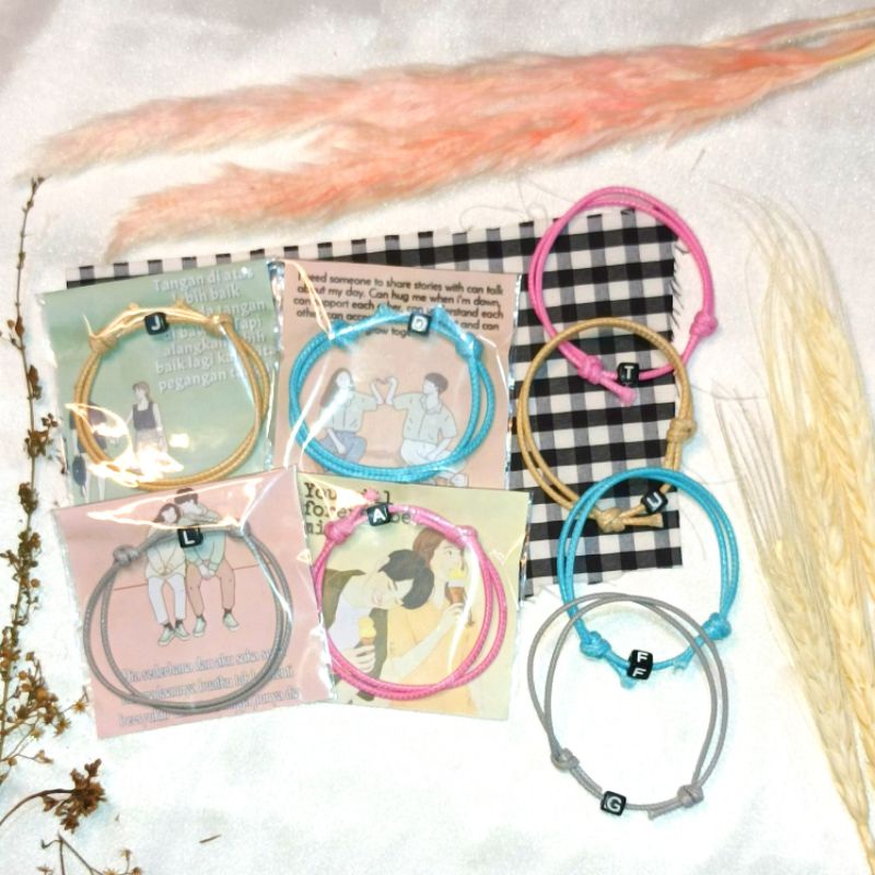 (PART 3) GELANG TALI BEWARNA INISIAL HURUF, •BEPINK OFFICIAL•