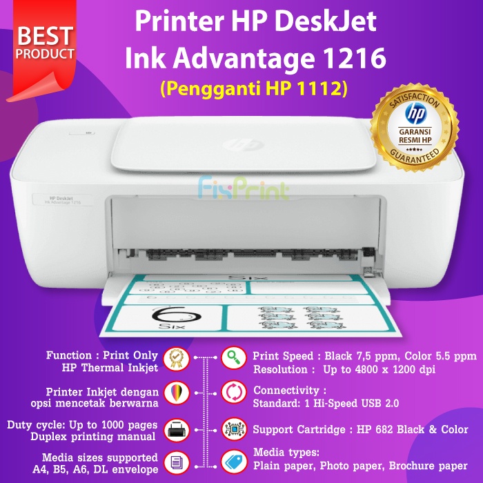 Printer HP Deskjet 1216 Print Only Pengganti Printer HP 1112 1115