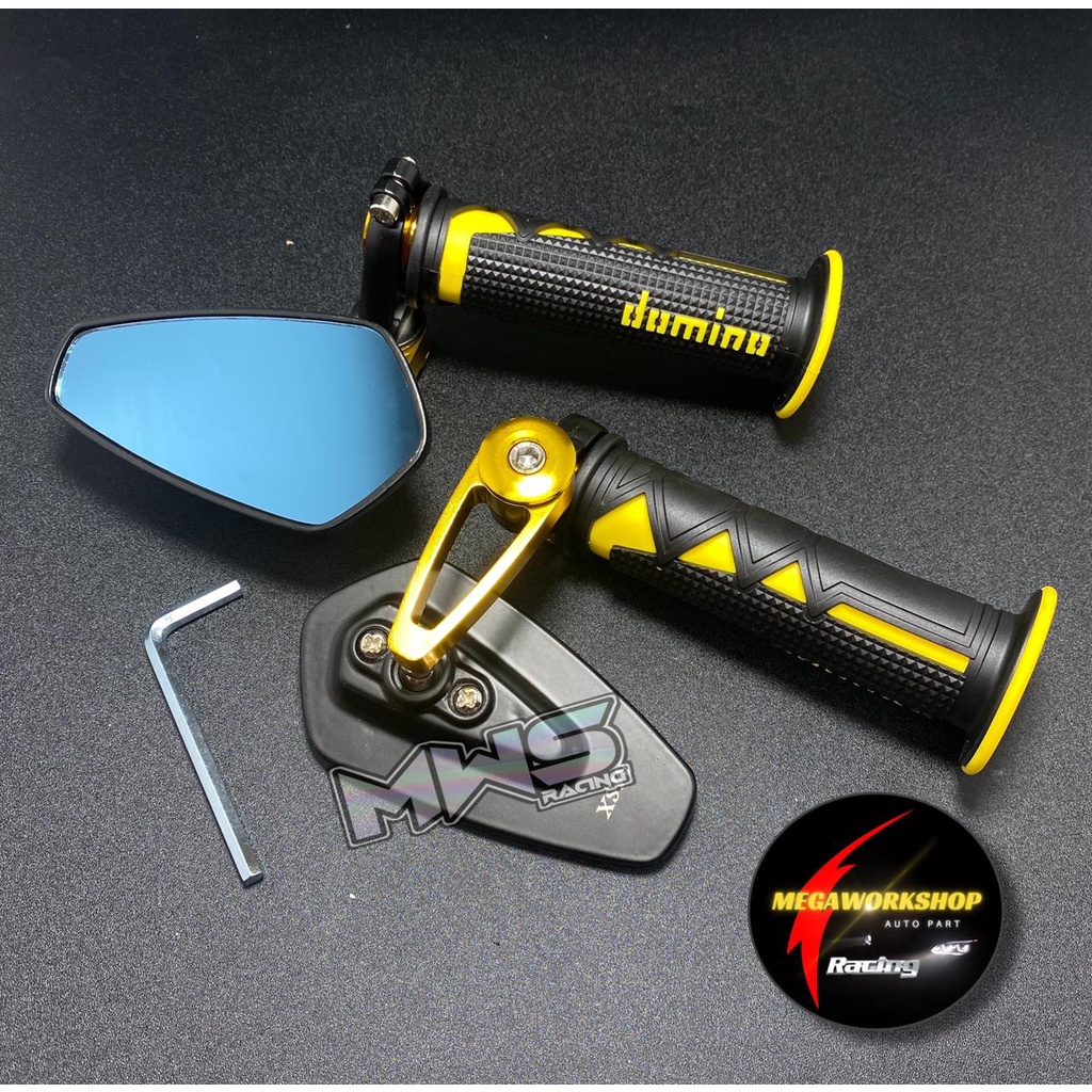 Spion Jalu Oval Plus Handgrip Domino Shark [Universal] Nmax,Aerox,Pcx,Vario,Beat,Mio Dll-5