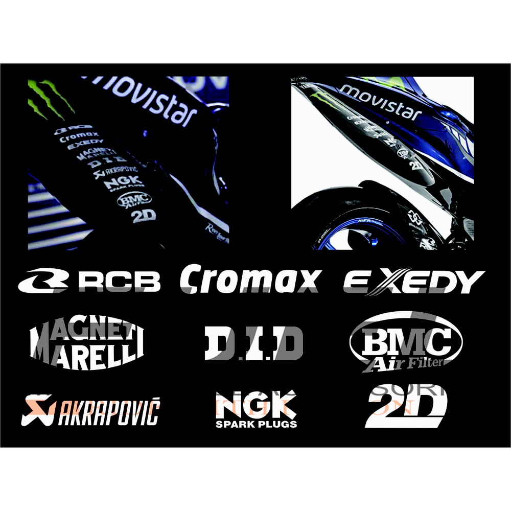 Sticker/Stiker Sponsor Motogp Yamaha (R25, R15, R6, R1, YZF, MT)