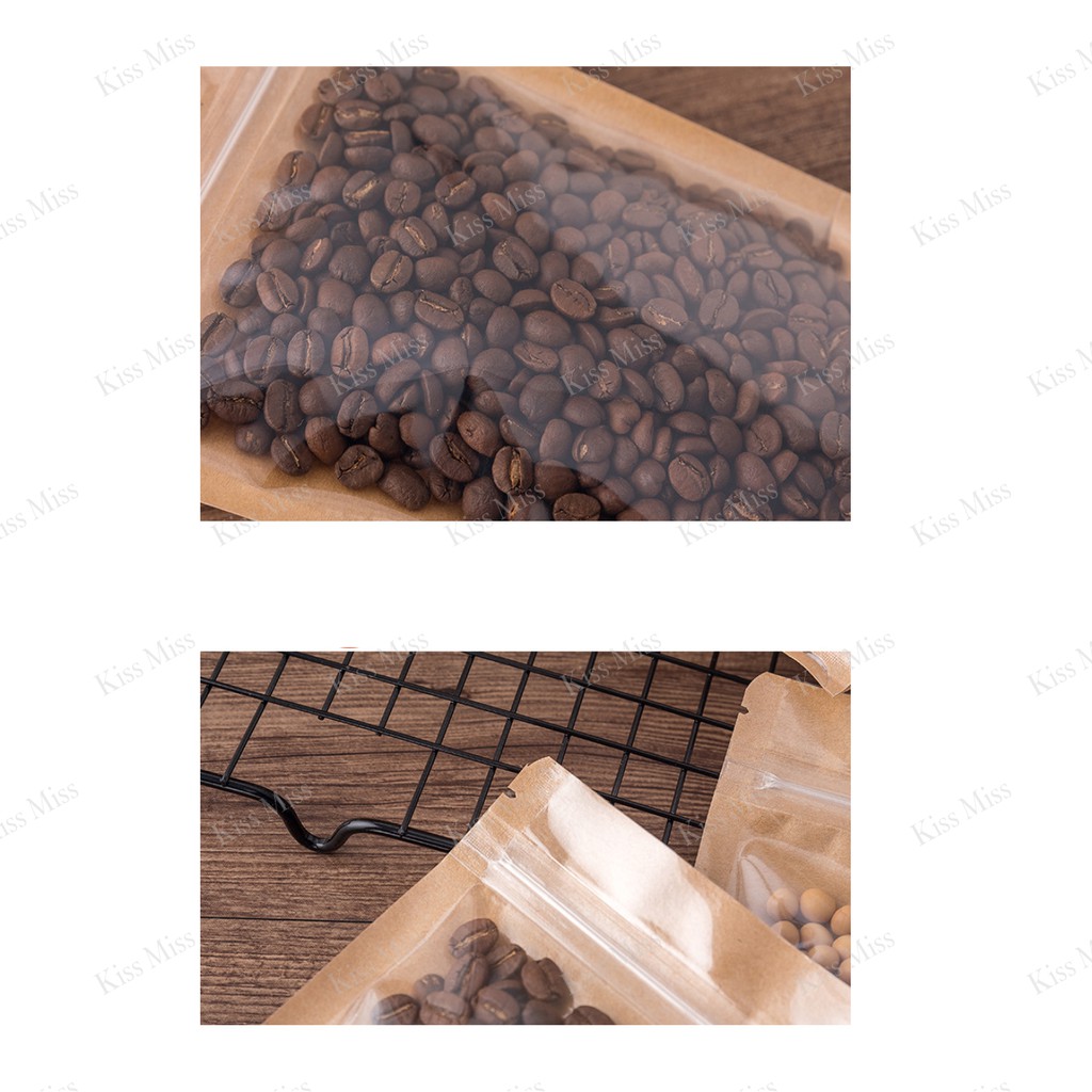 FULL WINDOW CLEAR KRAFT - 23x35cm - standing pouch - ziplock - kemasan keripik - kopi – kerupuk