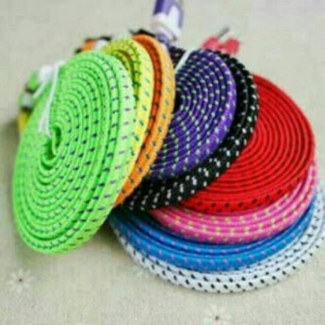 Kabel data 3 Meter Tali sepatu / Kabel 3 Meter samsung BB Sony oppo Xiomi