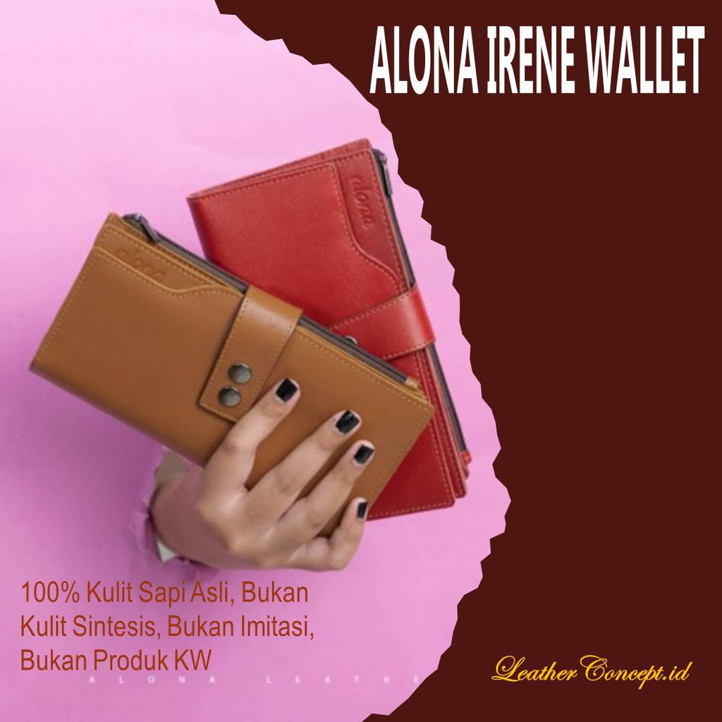DOMPET WANITA DOMPET LIPAT ALONA IRENE WALLET ORIGINAL LEATHER