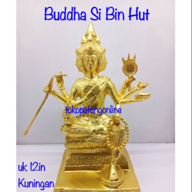 Patung Buddha Si Bin Hut Thailand Uk 12in Kuningan