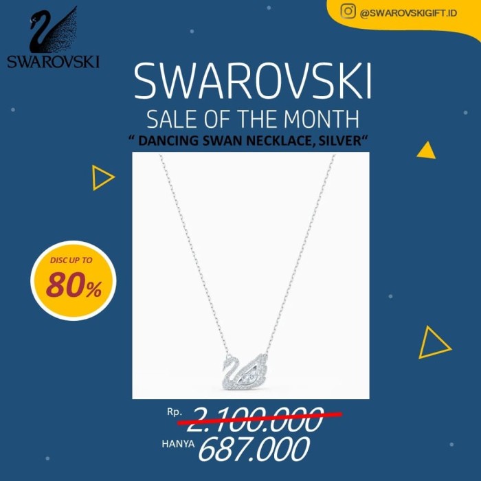 PROMO KALUNG SWAROVSKI SWAN ICONIC DANCING WHITE ORIGINAL 100%