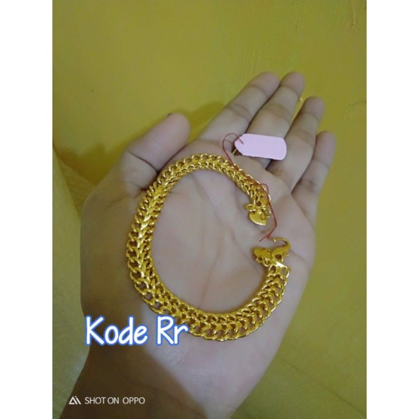 Gelang belut cucut lapis emas 24 karatt