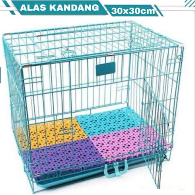 FOOTREST ALAS KANDANG karpet tatakan kandang hewan KUCING ANJING KELINCI sugar glider 30x30 POLKADOT