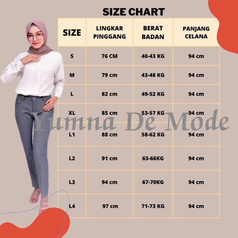 CELANA KANTOR FORMAL KERJA WANITA SLIMFIT BAHAN DASAR KAIN