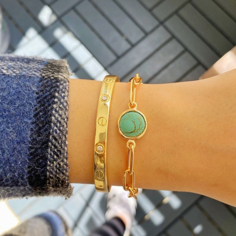 Gelang Rantai Turki Jack Ferrero | Batu Zircon Hijau