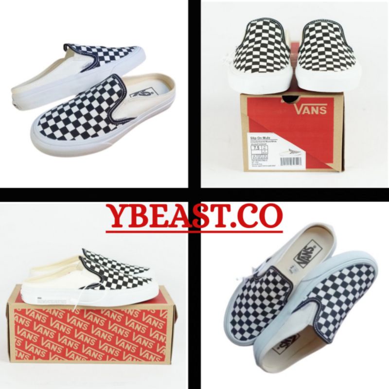Vans Slip On - Vans Slip On Mule Checkerboard Black White - Vans Slip On Catur - Vans Slip On Wanita