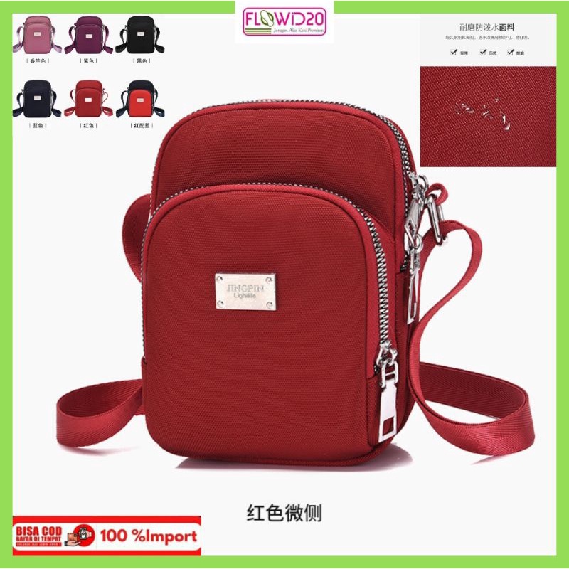 105 tas selempang wanita import sling bag wanita tas hp import bahan nilon parasut