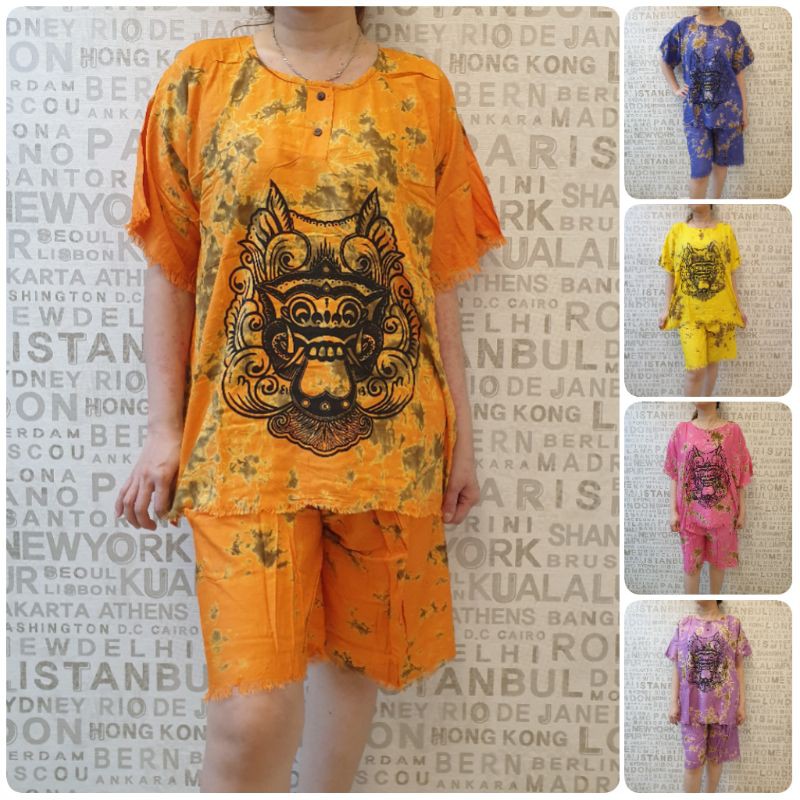 bali stelan baju dan celana XL barong warna katun