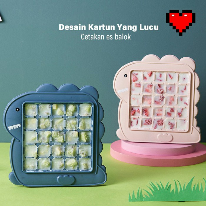 Elmart Cetakan Es Batu Unik Lucu 25 Cube Dino Gajah Kucing Anak CES06