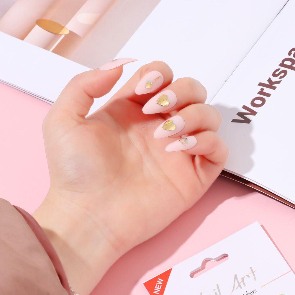 R-flower 3D Nail Sticker Star Silver Gold Waved Lines Garis Garis Transfer Stiker