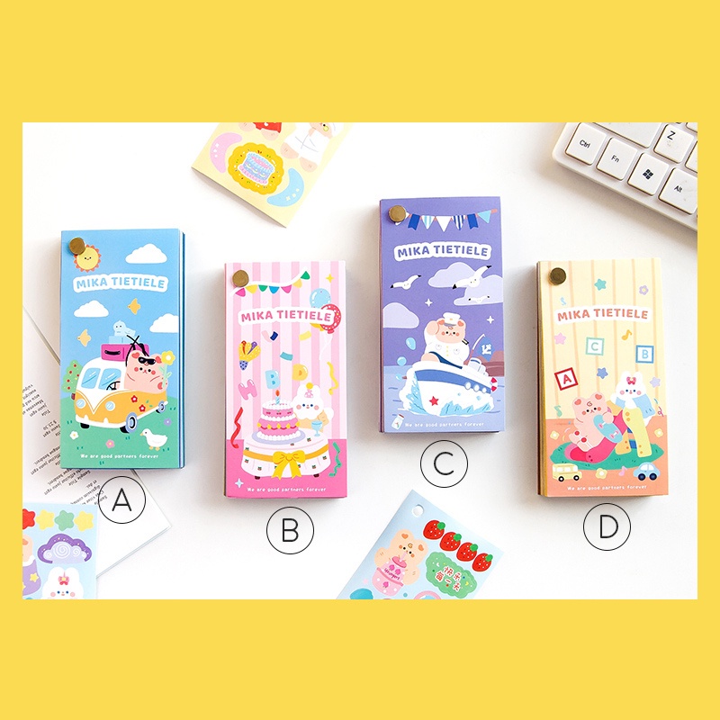 Mika Sweet Bear Sticker Book - Stiker Dekorasi Diary Lucu Unik Murah